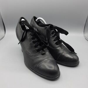 Born Black Lace-Up Heel Oxford Shoes